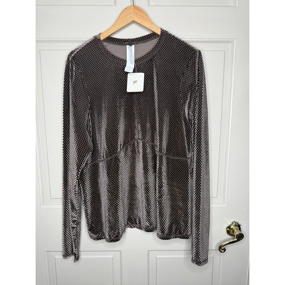 Fabletics brown velvet top xxl